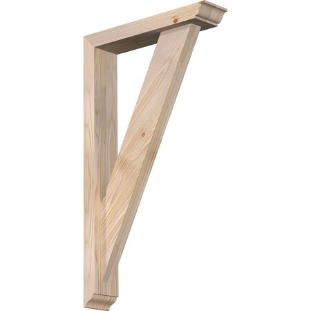 Ekena Millwork Traditional Traditional Smooth Bracket w/ Offset Brace, Douglas Fir, 3 1/2"W x 16"D x 28"H BKT0402X16X28TRA01SDF